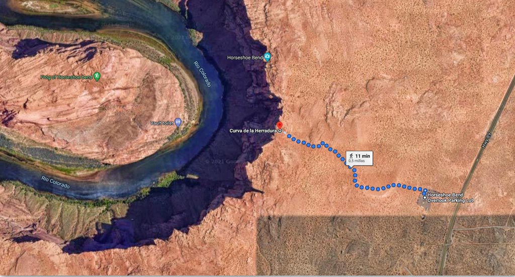Recorrido hasta Horseshoe Bend