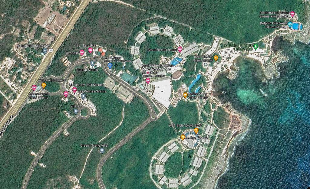 maps vista aerea gran sirenis Riviera Maya